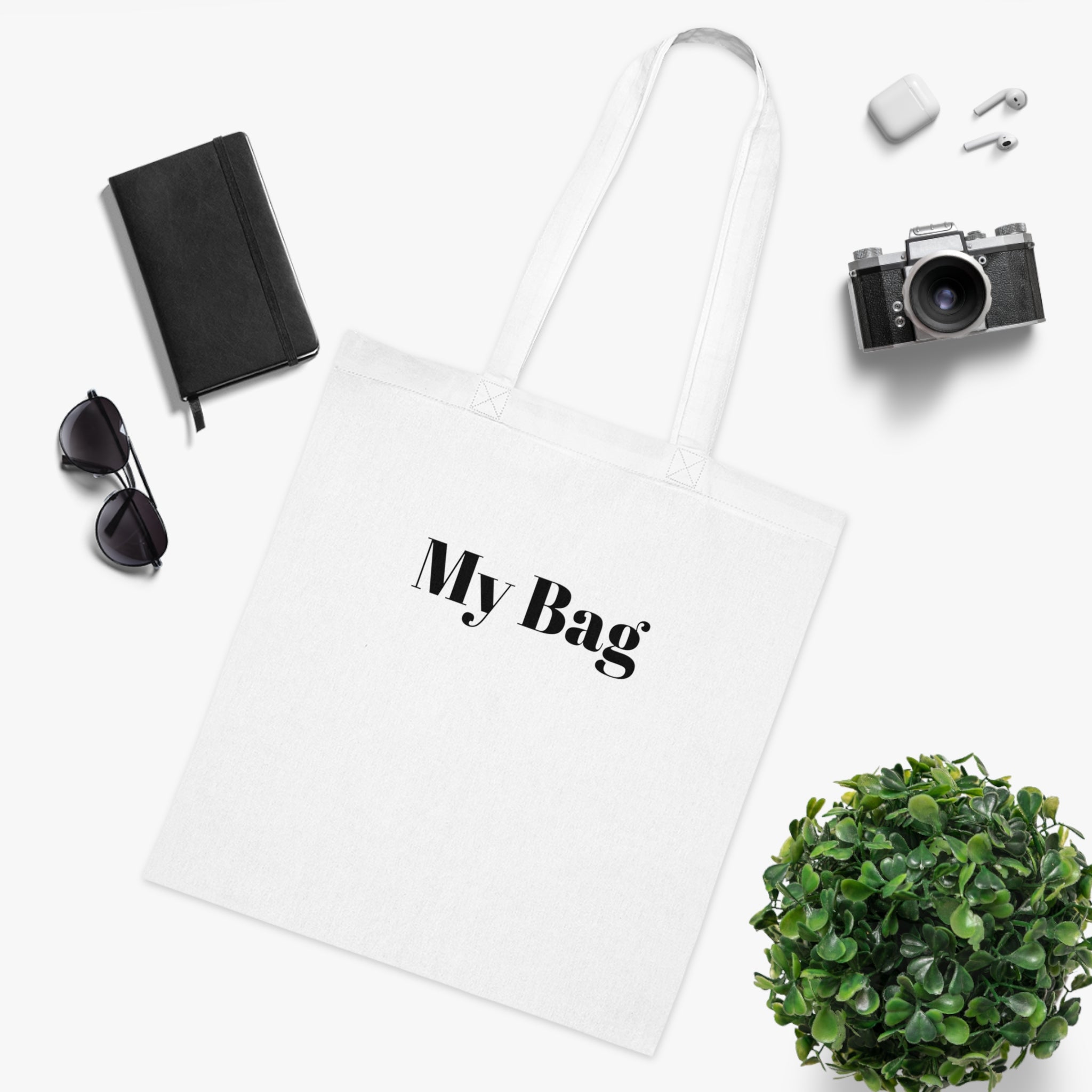 My Bag Cotton Tote — Minimalist White Canvas Shopping Tote