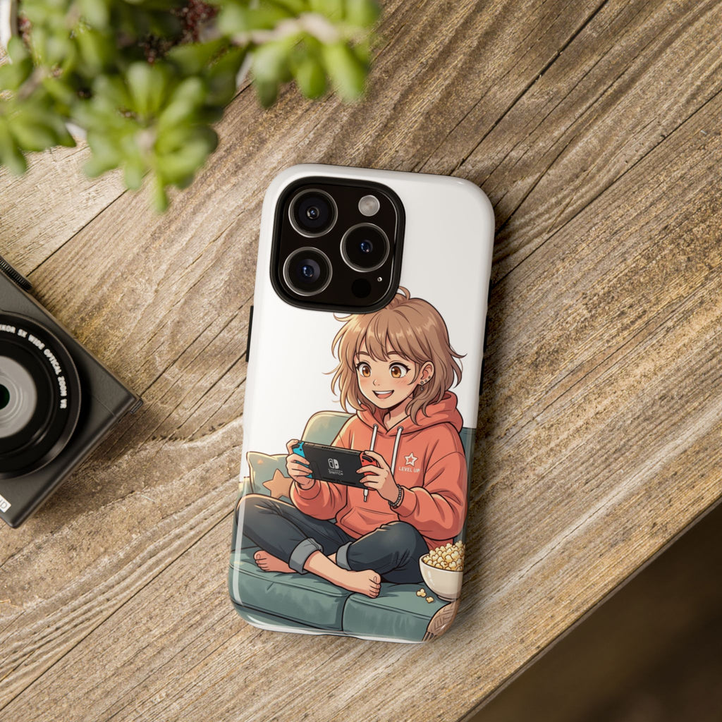 Gamer Girl Phone Case — Cute Anime Console Player Design