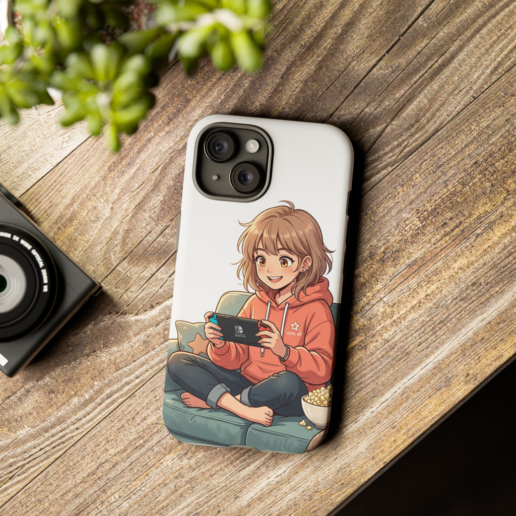 Gamer Girl Phone Case — Cute Anime Console Player Design