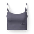 Luxe Sports Bra — Women's Minimalist Strappy Crop with "Sport" Logo