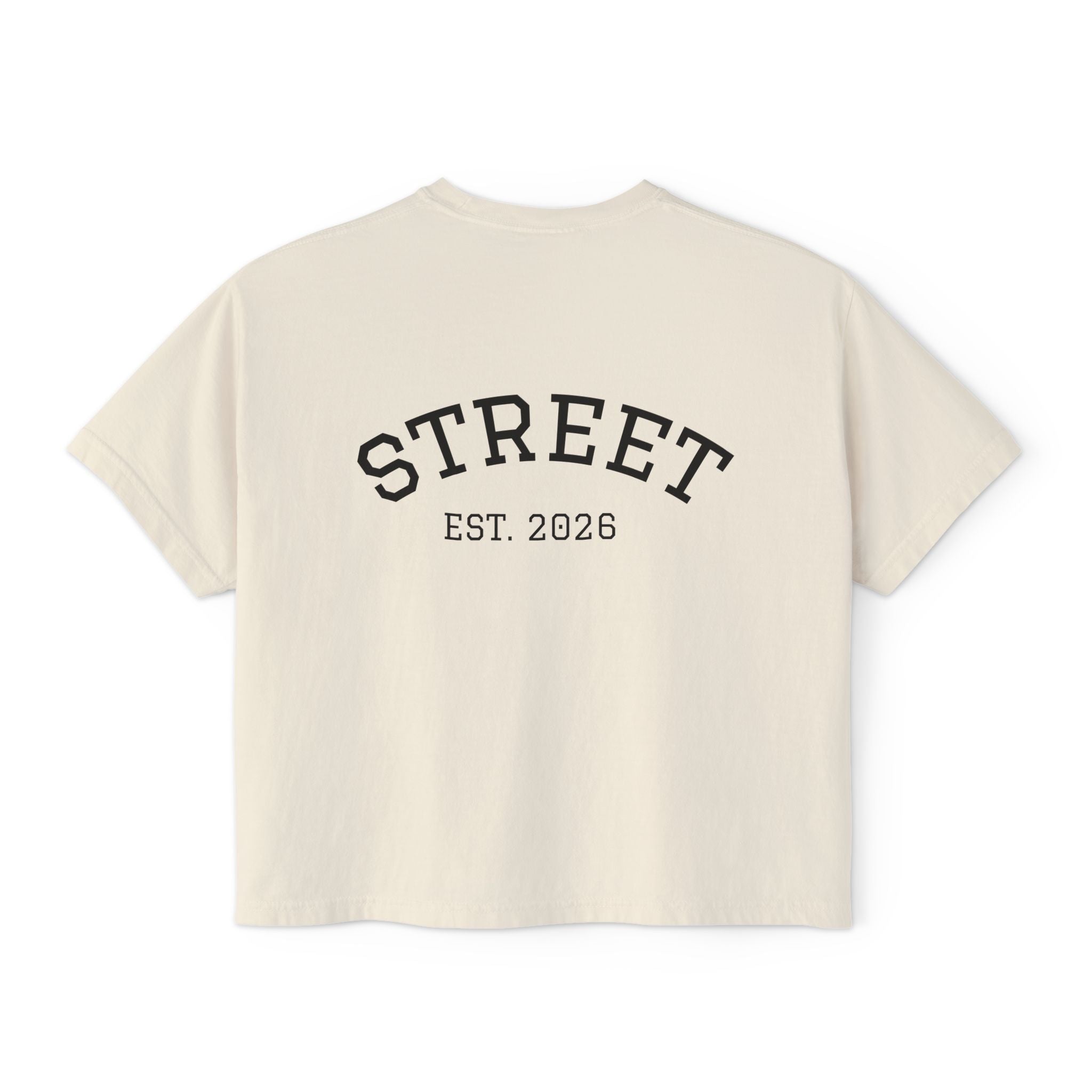 Street Est. 2026 Boxy Tee — Women's Casual Cropped Graphic T-Shirt