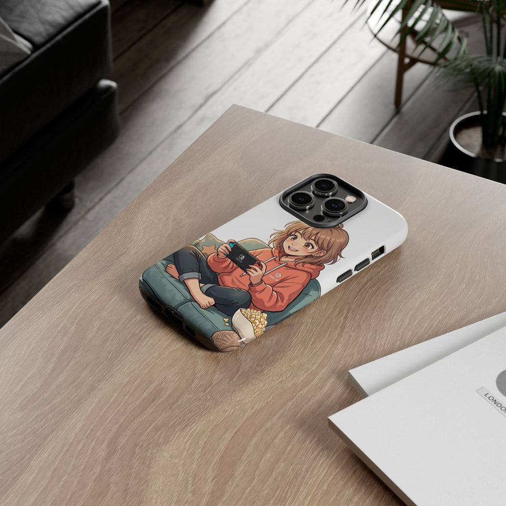 Gamer Girl Phone Case — Cute Anime Console Player Design