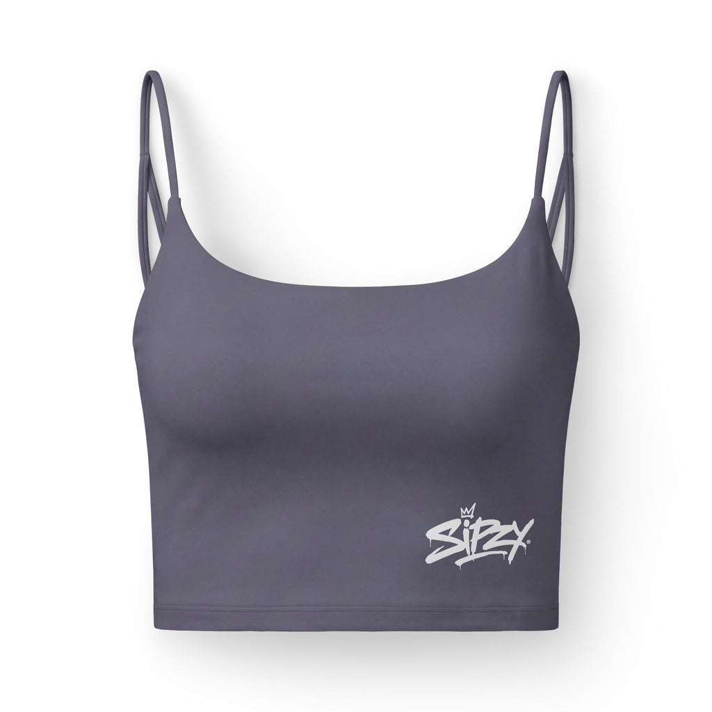 Luxe Sports Bra — Women's Minimalist Strappy Crop with "Sport" Logo