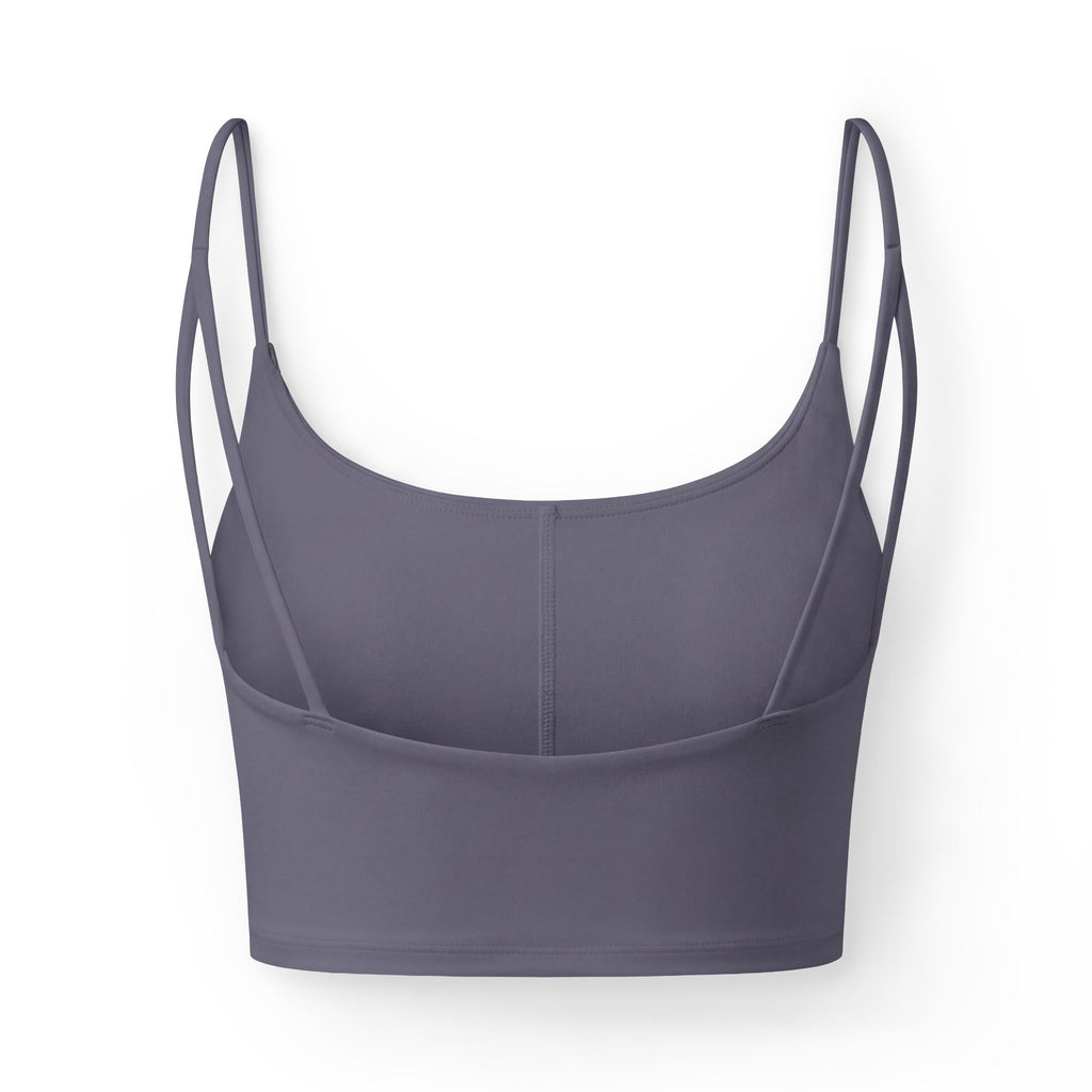 Luxe Sports Bra — Women's Minimalist Strappy Crop with "Sport" Logo