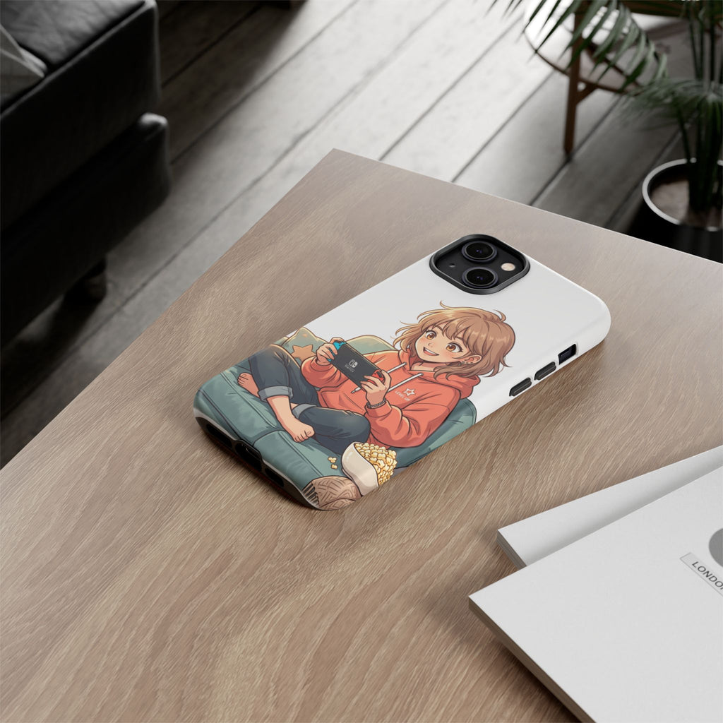 Gamer Girl Phone Case — Cute Anime Console Player Design