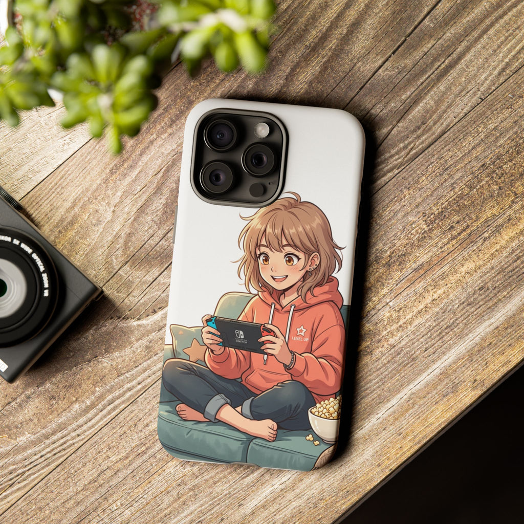 Gamer Girl Phone Case — Cute Anime Console Player Design