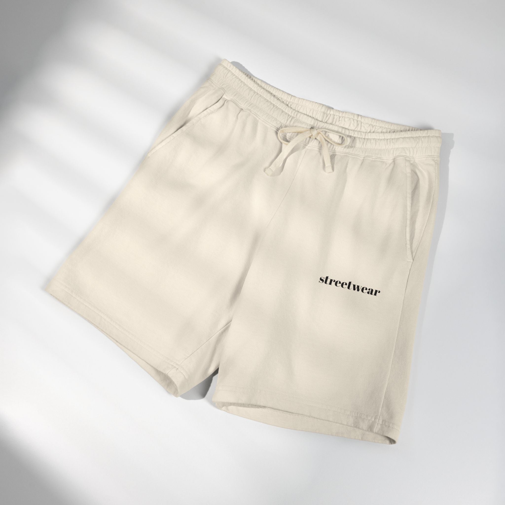 Streetwear Fleece Sweat Shorts — Lightweight Garment-Dyed Lounge Shorts