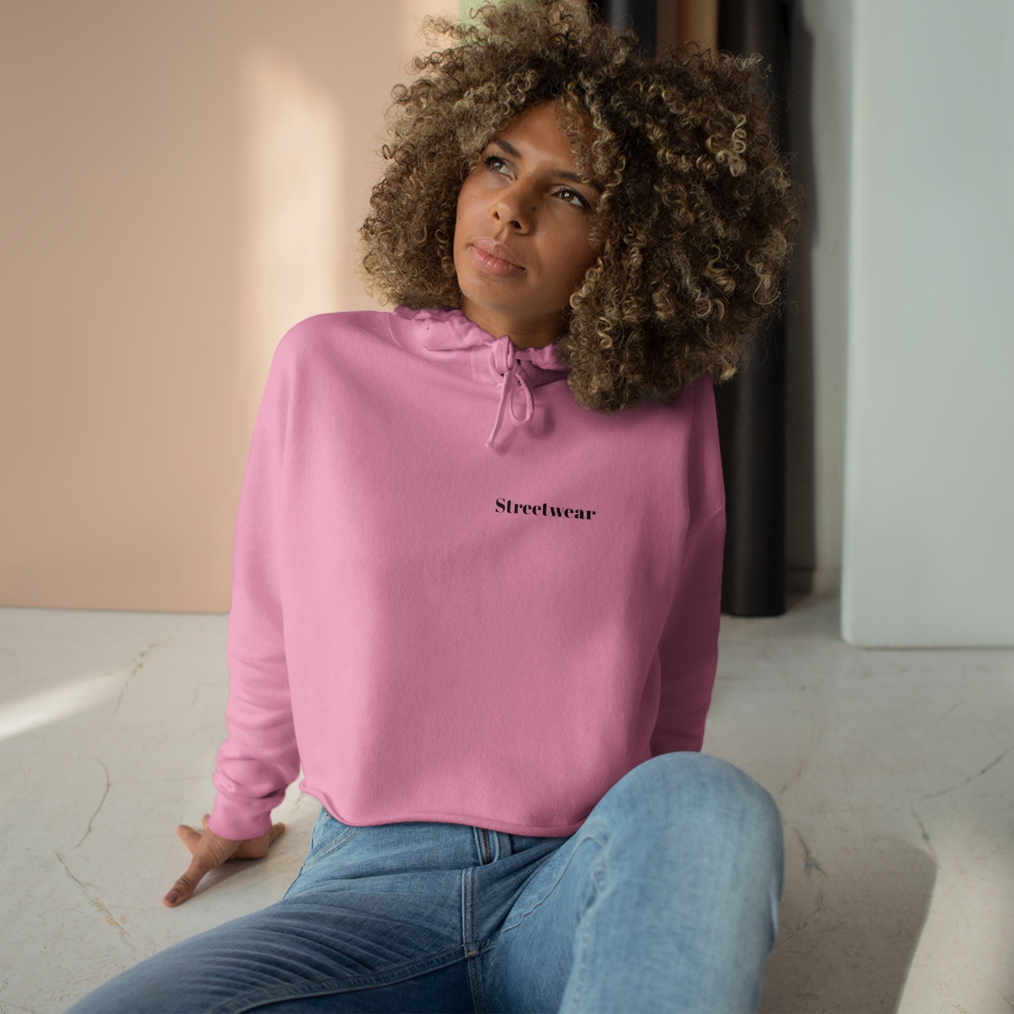 Minimalist 'Streetwear' Cropped Hoodie — Women's Casual Urban Pullover